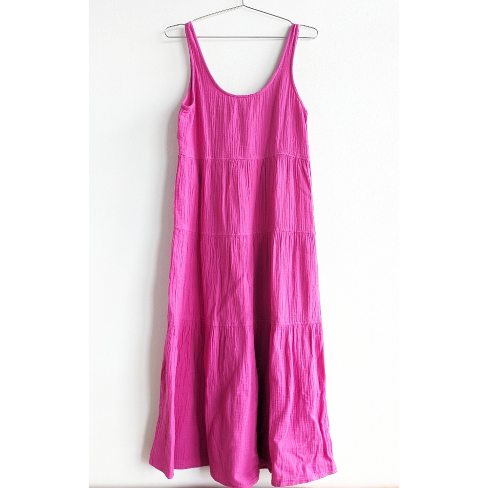 Fuchsia Pink Maxi Sleeveless Dress Summer Mango